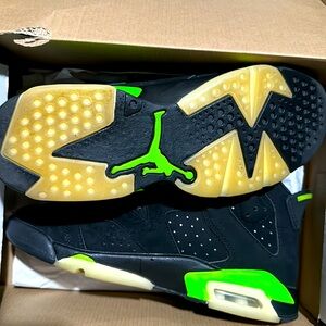 6y electric green Jordan 6s
